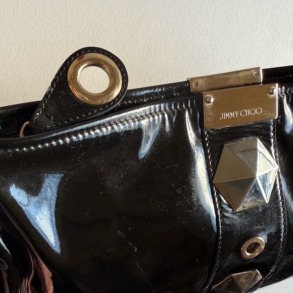 Jimmy Choo Black Patent Leather Clutch - Picture 5 of 9
